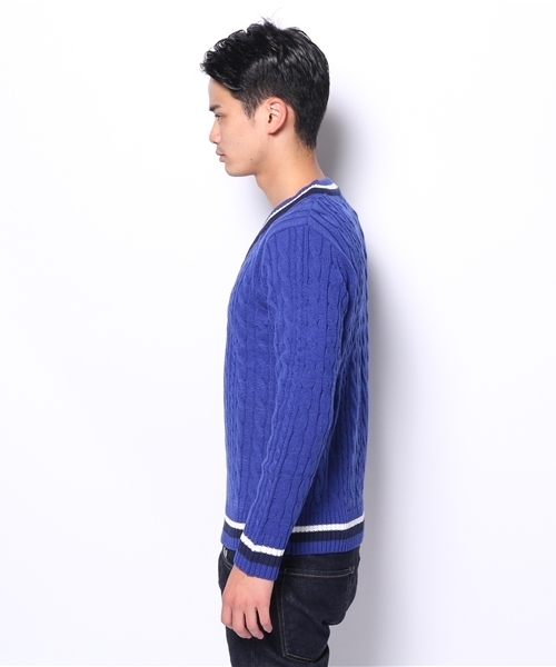 WEGO（ウィゴー）の「WEGO/チルデンニット（ニット/セーター・メンズ・オフホワイト/ベージュ/ネイビー/ロイヤルブルー・LARGE/MEDIUM）」の6枚目の写真