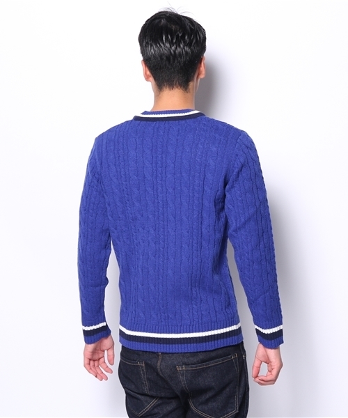 WEGO（ウィゴー）の「WEGO/チルデンニット（ニット/セーター・メンズ・オフホワイト/ベージュ/ネイビー/ロイヤルブルー・LARGE/MEDIUM）」の7枚目の写真