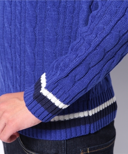 WEGO（ウィゴー）の「WEGO/チルデンニット（ニット/セーター・メンズ・オフホワイト/ベージュ/ネイビー/ロイヤルブルー・LARGE/MEDIUM）」の9枚目の写真