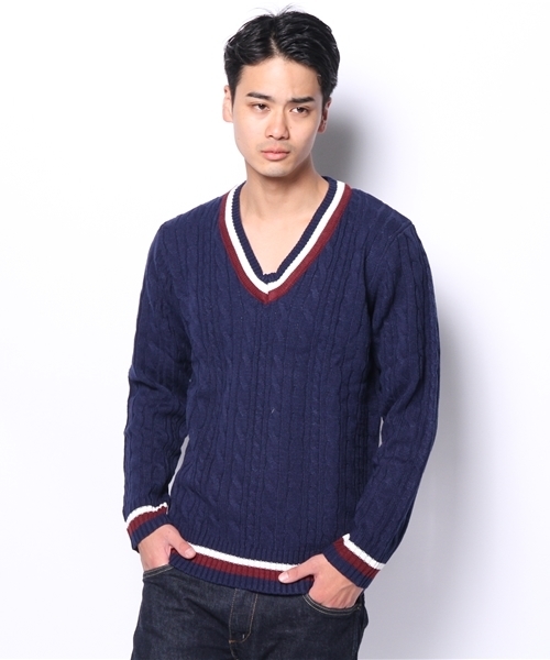 WEGO（ウィゴー）の「WEGO/チルデンニット（ニット/セーター・メンズ・オフホワイト/ベージュ/ネイビー/ロイヤルブルー・LARGE/MEDIUM）」の14枚目の写真