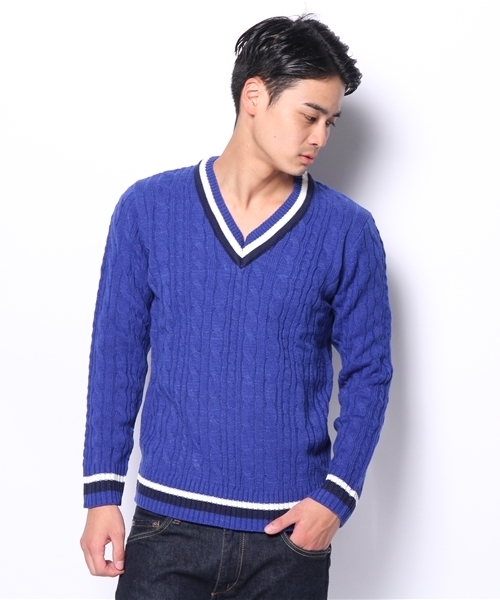 WEGO（ウィゴー）の「WEGO/チルデンニット（ニット/セーター・メンズ・オフホワイト/ベージュ/ネイビー/ロイヤルブルー・LARGE/MEDIUM）」の15枚目の写真