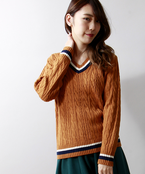 WEGO（ウィゴー）の「WEGO/チルデンニット（ニット/セーター・メンズ・オフホワイト/ベージュ/ネイビー/ロイヤルブルー・LARGE/MEDIUM）」の12枚目の写真