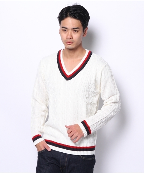 WEGO（ウィゴー）の「WEGO/チルデンニット（ニット/セーター・メンズ・オフホワイト/ベージュ/ネイビー/ロイヤルブルー・LARGE/MEDIUM）」の11枚目の写真