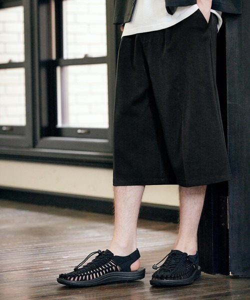 MONO-MART（モノマート）の「TRストレッチ 6分丈 クロップド ワイド ショーツ（その他パンツ・メンズ・ブラック/ネイビー/ブラウン/グレー系その他/ベージュ系その他/ベージュ系その他2・S/M/L）」の2枚目の写真