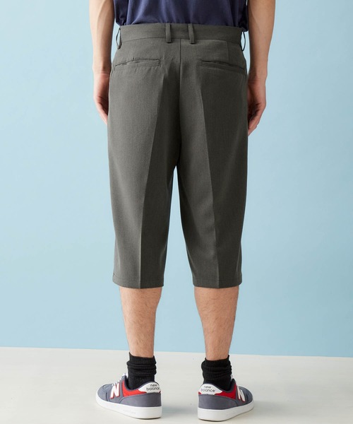 TRストレッチ 6分丈 クロップド ワイド ショーツ MONO-MART