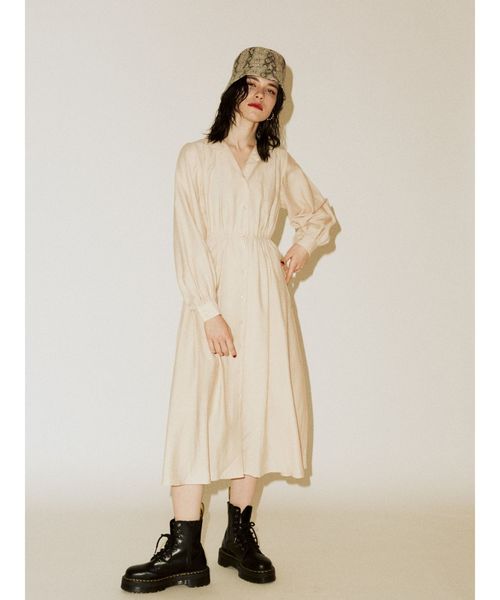 jouetie(ジュエティ)の「オープンカラーベーシックワンピース(シャツワンピース・レディース・ブラック/ミント/ベージュ・MEDIUM)」の7枚目の写真