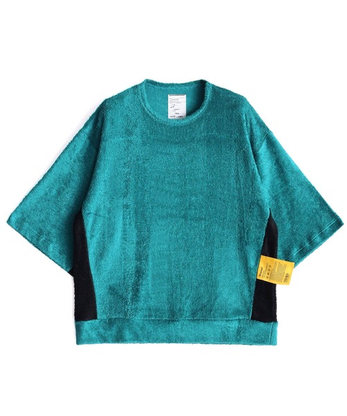 SHAREEF（シャリーフ）の「RAYON PILE 3TONE S/S T（Tシャツ/カットソー・メンズ・ブラック/ネイビー/ブラウン/ターコイズブルー・1/2/3）」の4枚目の写真