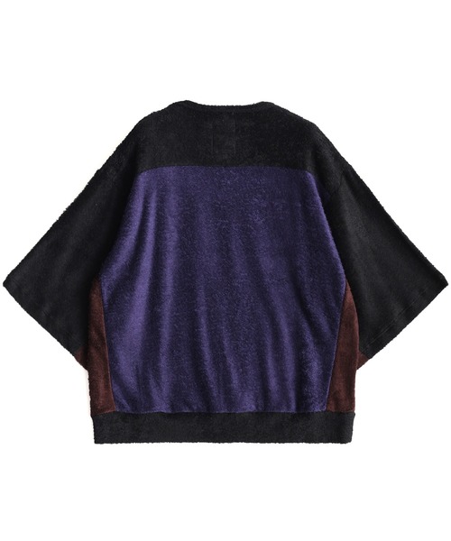 SHAREEF（シャリーフ）の「RAYON PILE 3TONE S/S T（Tシャツ/カットソー・メンズ・ブラック/ネイビー/ブラウン/ターコイズブルー・1/2/3）」の5枚目の写真