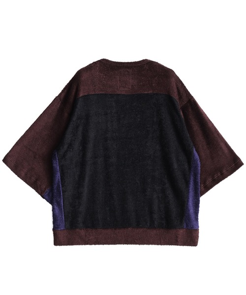 SHAREEF（シャリーフ）の「RAYON PILE 3TONE S/S T（Tシャツ/カットソー・メンズ・ブラック/ネイビー/ブラウン/ターコイズブルー・1/2/3）」の6枚目の写真