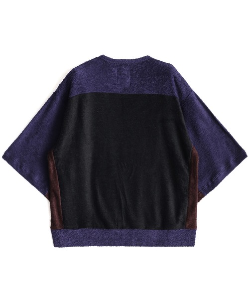 SHAREEF（シャリーフ）の「RAYON PILE 3TONE S/S T（Tシャツ/カットソー・メンズ・ブラック/ネイビー/ブラウン/ターコイズブルー・1/2/3）」の7枚目の写真