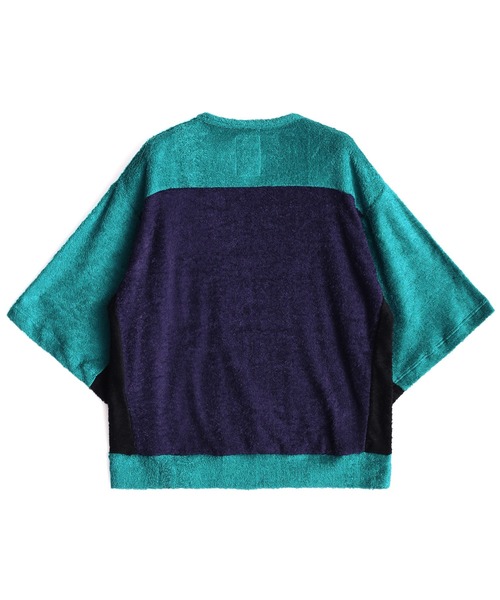 SHAREEF（シャリーフ）の「RAYON PILE 3TONE S/S T（Tシャツ/カットソー・メンズ・ブラック/ネイビー/ブラウン/ターコイズブルー・1/2/3）」の8枚目の写真