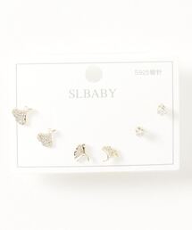 ポスト925シルバ-＊ピアス 3点セット