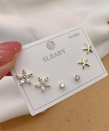 ポスト925シルバ-*ピアス 3点セット