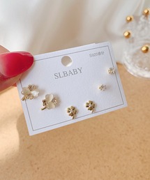 ポスト925シルバ-＊ピアス 3点セット