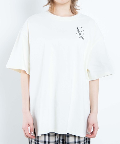 WEGO(ウィゴー)の「WEGO/girlラインアートTシャツ(Tシャツ/カットソー・レディース・ホワイト/ホワイト系その他・FREE)」の18枚目の写真