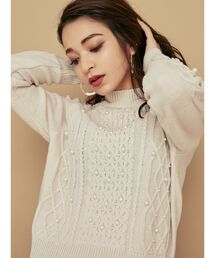 RESEXXY | ケーブルパールニットトップス(ニット/セーター)