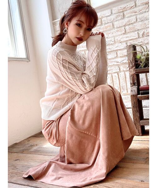 RESEXXY(リゼクシー)の「ケーブルパールニットトップス(ニット/セーター・レディース・ブラック/ベージュ/オフホワイト/ピンク・FREE)」の15枚目の写真