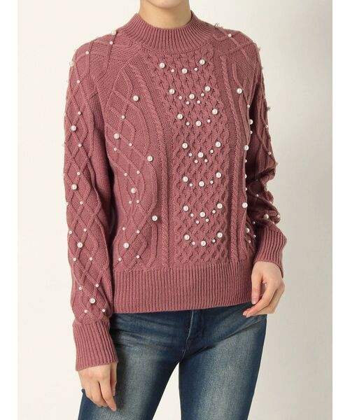 RESEXXY(リゼクシー)の「ケーブルパールニットトップス(ニット/セーター・レディース・ブラック/ベージュ/オフホワイト/ピンク・FREE)」の21枚目の写真