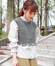 GeeRA | 【インスタグラマーてらさん着用】ツイード切替デザイントップス(シャツ/ブラウス)