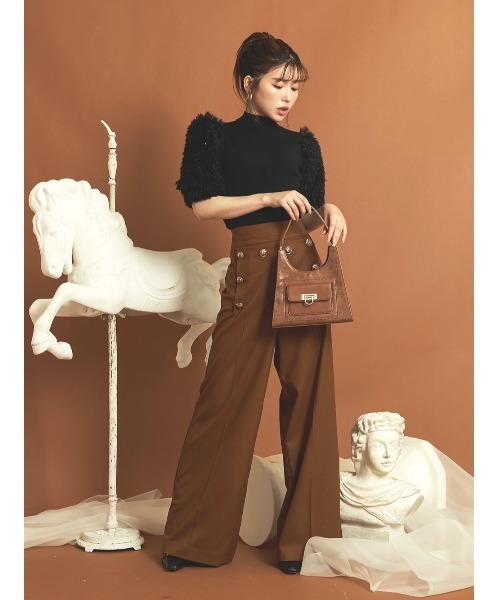 Darich（ダーリッチ）の「アームシャギーリブニット（ニット/セーター・レディース・アイボリー/ピンク/ブラック・FREE）」の9枚目の写真