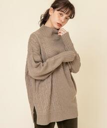 coen | 切り替えパターンワイドニット(ニット/セーター)