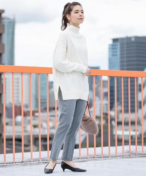 coen（コーエン）の「切り替えパターンワイドニット（ニット/セーター・レディース・オフホワイト/ベージュ・FREE）」の21枚目の写真