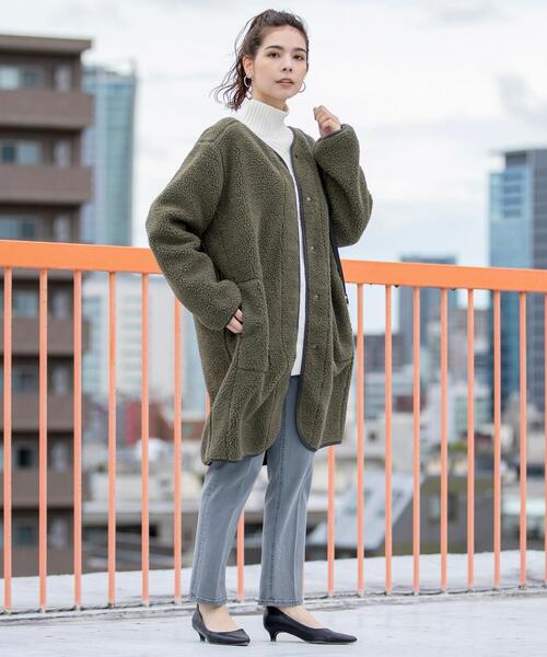 coen（コーエン）の「切り替えパターンワイドニット（ニット/セーター・レディース・オフホワイト/ベージュ・FREE）」の18枚目の写真