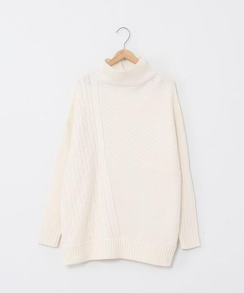 coen（コーエン）の「切り替えパターンワイドニット（ニット/セーター・レディース・オフホワイト/ベージュ・FREE）」の8枚目の写真