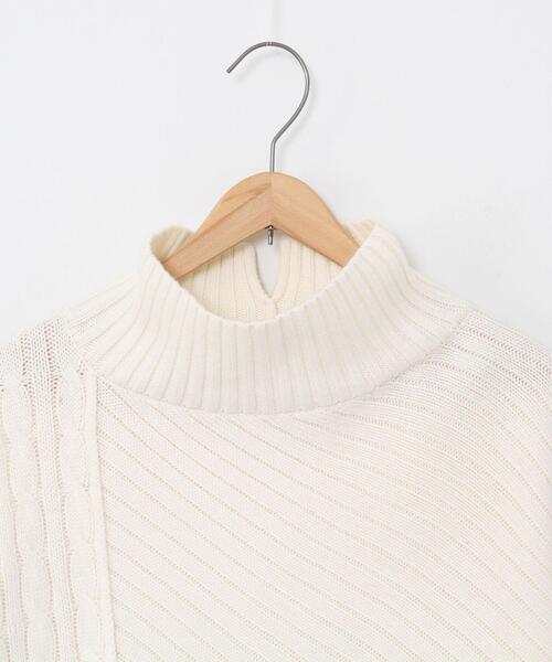 coen（コーエン）の「切り替えパターンワイドニット（ニット/セーター・レディース・オフホワイト/ベージュ・FREE）」の3枚目の写真