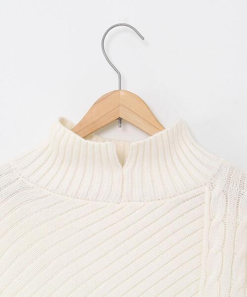 coen（コーエン）の「切り替えパターンワイドニット（ニット/セーター・レディース・オフホワイト/ベージュ・FREE）」の11枚目の写真