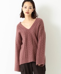 BEAMS LIGHTS | BEAMS LIGHTS / チャイニーズラクーン ケーブル Vネック プルオーバー(ニット/セーター)