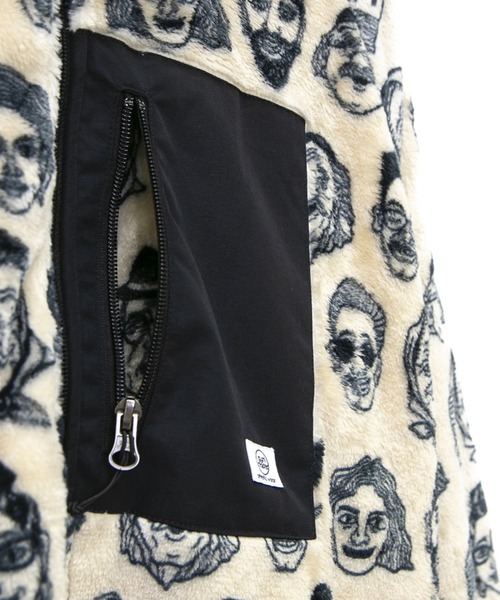 gym master（ジムマスター）の「gym master/ジムマスター　ハッピーペイントボアスタンドJKT（その他アウター・メンズ・ブラック/ホワイト・MEDIUM/LARGE）」の6枚目の写真