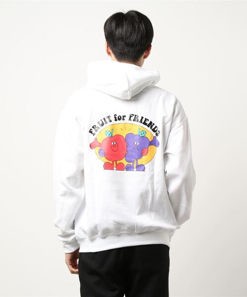 FRUIT OF THE LOOM(フルーツオブザルーム)の「FTL×Danwoodgerプリントパーカー / コラボ / スウェット / 長袖 / プリント / カジュアル / ユニセックス(パーカー・メンズ・ホワイト/ブラック・S/M/L/XL)」の3枚目の写真