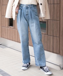タックデニムパンツ