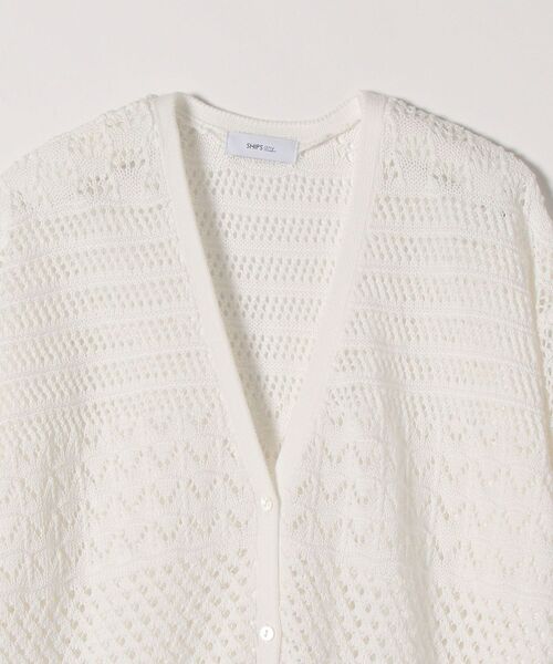 SHIPS any(シップス エニィ)の「SHIPS any: クロシェ ニット ロング カーディガン◇(カーディガン/ボレロ・レディース・ネイビー/オフホワイト・ONE SIZE)」の6枚目の写真