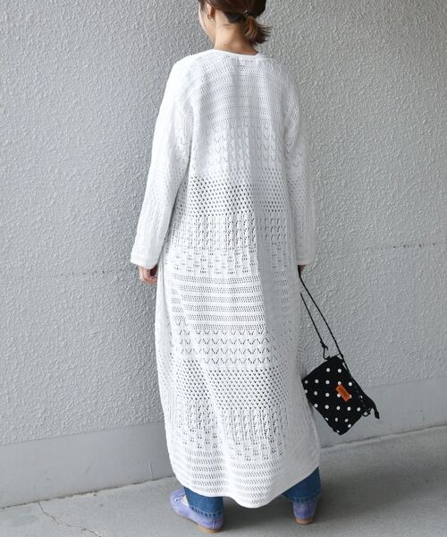 SHIPS any(シップス エニィ)の「SHIPS any: クロシェ ニット ロング カーディガン◇(カーディガン/ボレロ・レディース・ネイビー/オフホワイト・ONE SIZE)」の16枚目の写真