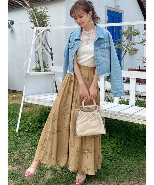 RESEXXY（リゼクシー）の「カットオフGジャン（デニムジャケット・レディース・ライトブルー/ベージュ/ブルー・FREE）」の8枚目の写真