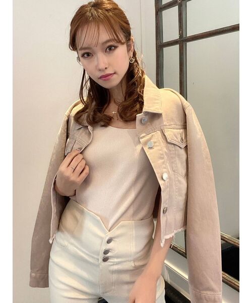 RESEXXY（リゼクシー）の「カットオフGジャン（デニムジャケット・レディース・ライトブルー/ベージュ/ブルー・FREE）」の11枚目の写真