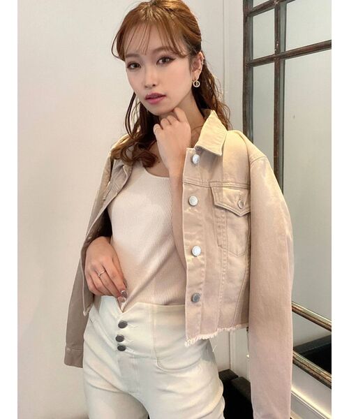 RESEXXY（リゼクシー）の「カットオフGジャン（デニムジャケット・レディース・ライトブルー/ベージュ/ブルー・FREE）」の12枚目の写真