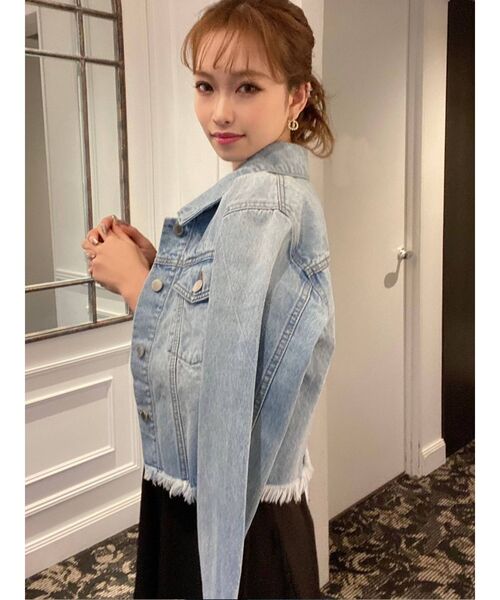 RESEXXY（リゼクシー）の「カットオフGジャン（デニムジャケット・レディース・ライトブルー/ベージュ/ブルー・FREE）」の21枚目の写真