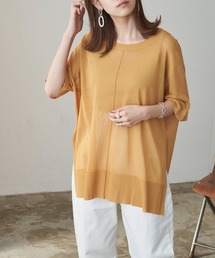 Chaco closet | シアーニットリンキングサイドスリット半袖プルオーバー(ニット/セーター)