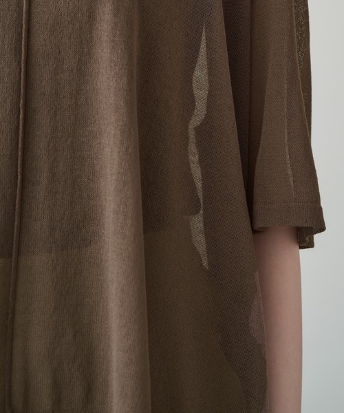 Chaco closet（チャコ クローゼット）の「シアーニットリンキングサイドスリット半袖プルオーバー（ニット/セーター・レディース・ブラック/ブラウン/ピンク/マスタード/グリーン系その他/キナリ・FREE）」の20枚目の写真