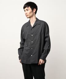 【MEN】ドットプリントオープンカラーシャツ
