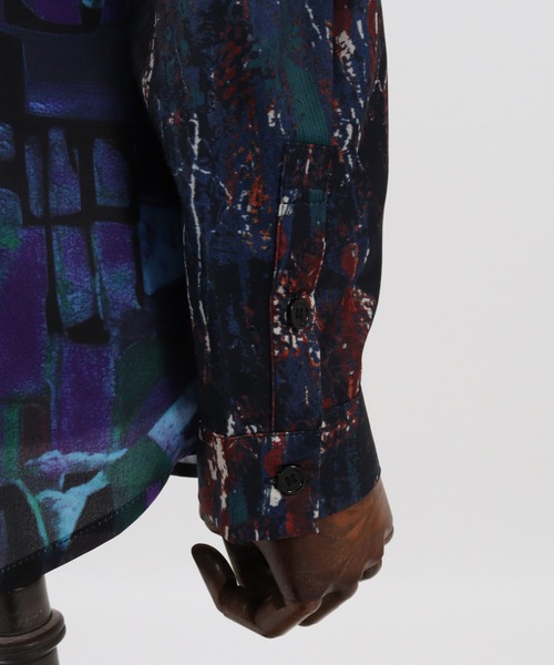 CAMBIO(カンビオ)の「ms4612-Crazy Pattern Polyester Long Sleeve Shirts シャツ(シャツ/ブラウス・メンズ・カラフル・M/L)」の9枚目の写真