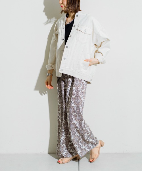 prose verse（プロズヴェール）の「ノーカラーデニムジャケット（デニムジャケット・レディース・ブラック/ブルー/アイボリー・ﾌﾘ-）」の9枚目の写真