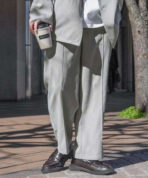 PairPair（ペアペア）の「ストレートワイドパンツ(セットアップ/リンクアイテム)（その他パンツ・メンズ・アイボリー/グレイッシュブルー・FREE）」の13枚目の写真