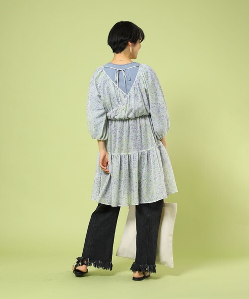 FREAK'S STORE（フリークスストア）の「parterre/パルテール GARDEN柄ティアードワンピース（ワンピース・レディース・ブラック/グレー・ﾌﾘ-）」の11枚目の写真