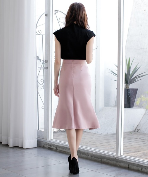 Julia Boutique（ジュリアブティック）の「ダブルボタンマーメイドスカート/21022（スカート・レディース・ホワイト/ブラック/ピンク/ベージュ/ボルドー/ネイビー・ONE）」の15枚目の写真