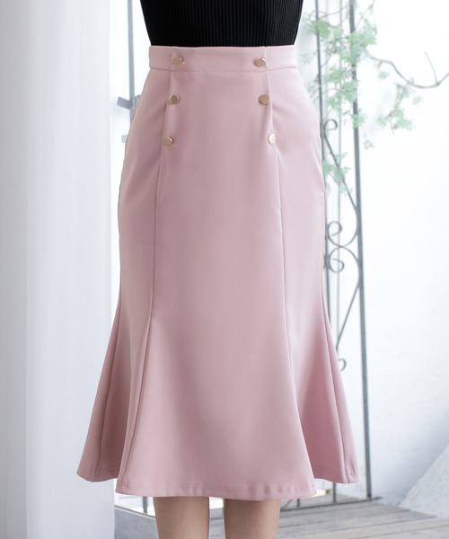 Julia Boutique（ジュリアブティック）の「ダブルボタンマーメイドスカート/21022（スカート・レディース・ホワイト/ブラック/ピンク/ベージュ/ボルドー/ネイビー・ONE）」の18枚目の写真