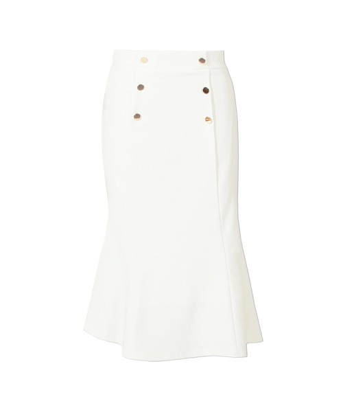 Julia Boutique（ジュリアブティック）の「ダブルボタンマーメイドスカート/21022（スカート・レディース・ホワイト/ブラック/ピンク/ベージュ/ボルドー/ネイビー・ONE）」の10枚目の写真